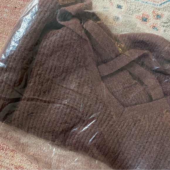 NWT Anthropologie Maeve Cross-Back Sweater Cocoa Brown Large - Picture 7 of 8